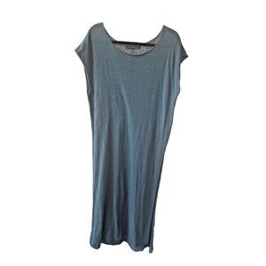 PERUVIAN CONNECTION Sleeveless Maxi Knit Tunic Dress LARGE Pima Linen Side Slit